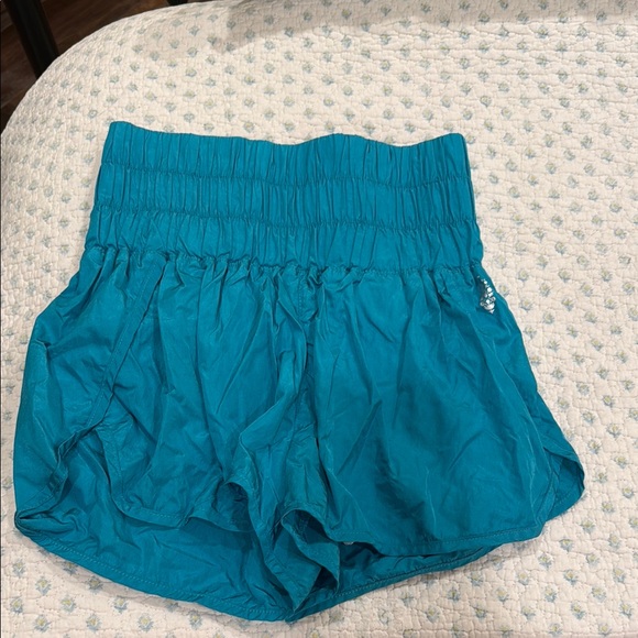 Free people movement High Waist Blue Shorts with Elastic Waistband - Picture 1 of 4